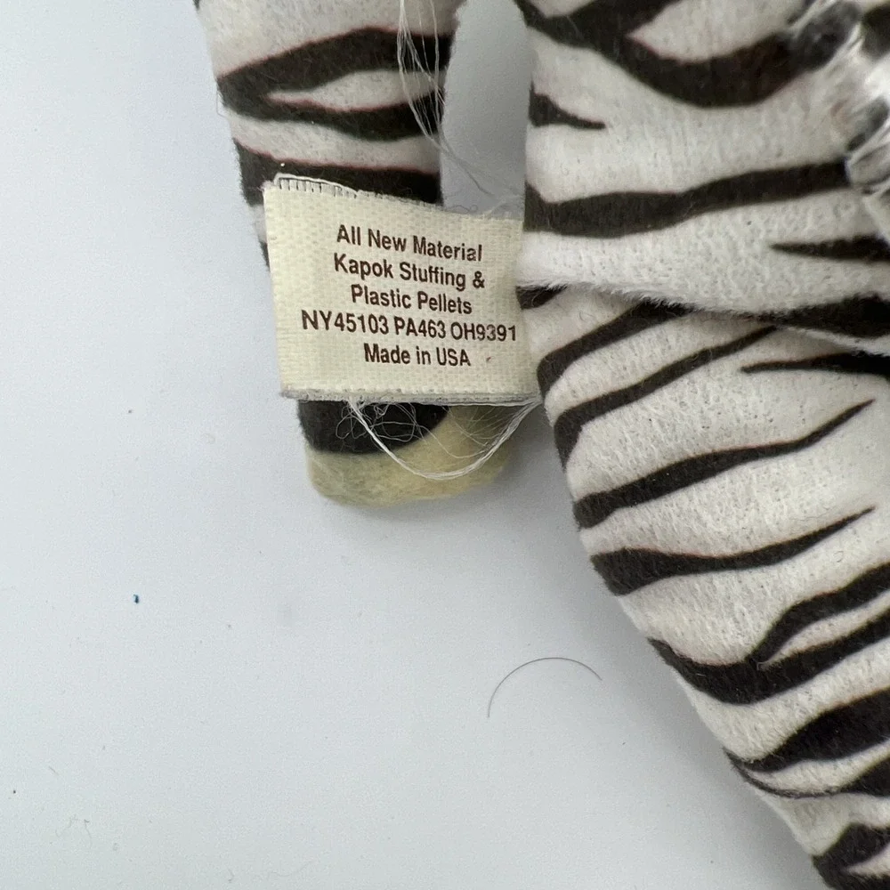 Vintage 1992 The Toy Works Stuffed Aviator Zebra‎ Pilot Plush Beanie 9